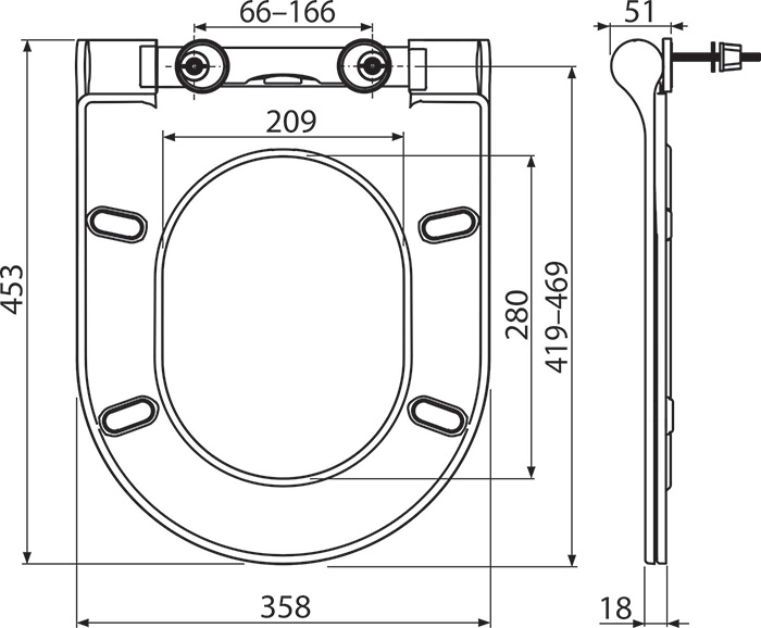 Крышка-сиденье для унитаза Ravak Uni Chrome Slim X01550 с микролифтом