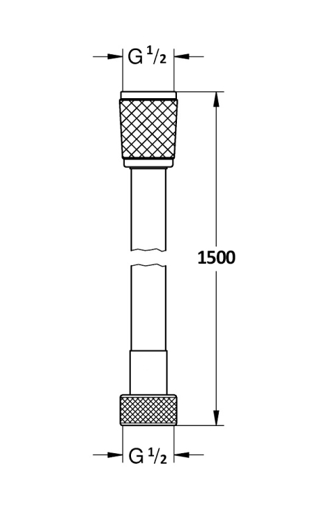 Шланг AQUAme AQM1500B 150 см ПВХ, черный