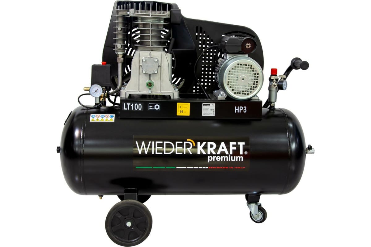 Воздушный ременной компрессор 100л 453л/мин Wiederkraft WDK-91053