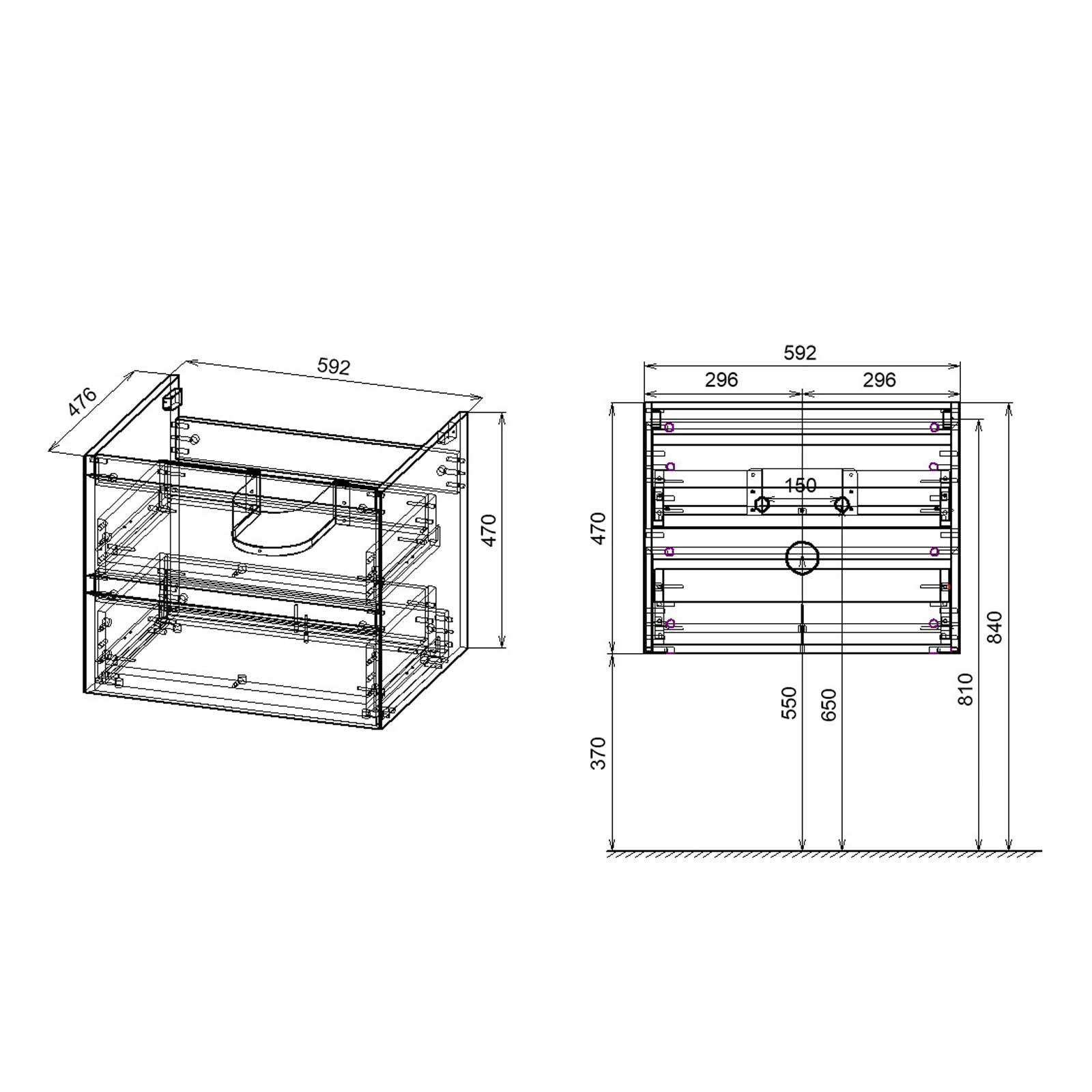 Тумба с раковиной Vincea Luka new 60 см C.Oak