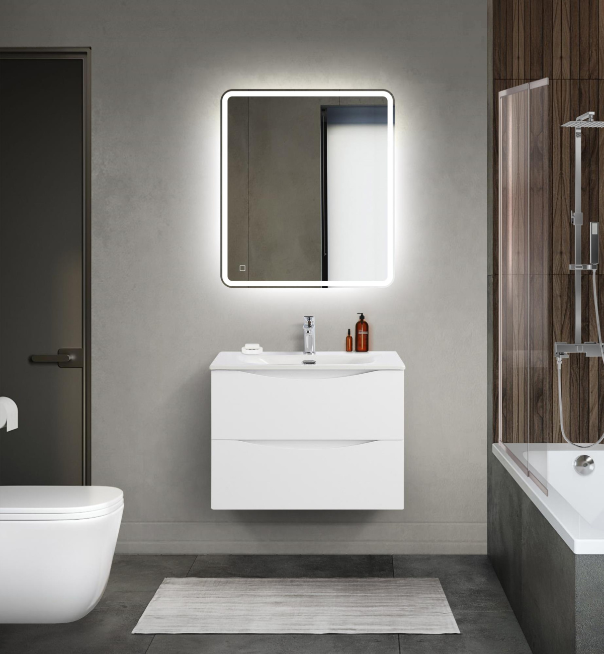 Мебель для ванной BelBagno Marino-Cer-Mini 70 см Bianco Lucido