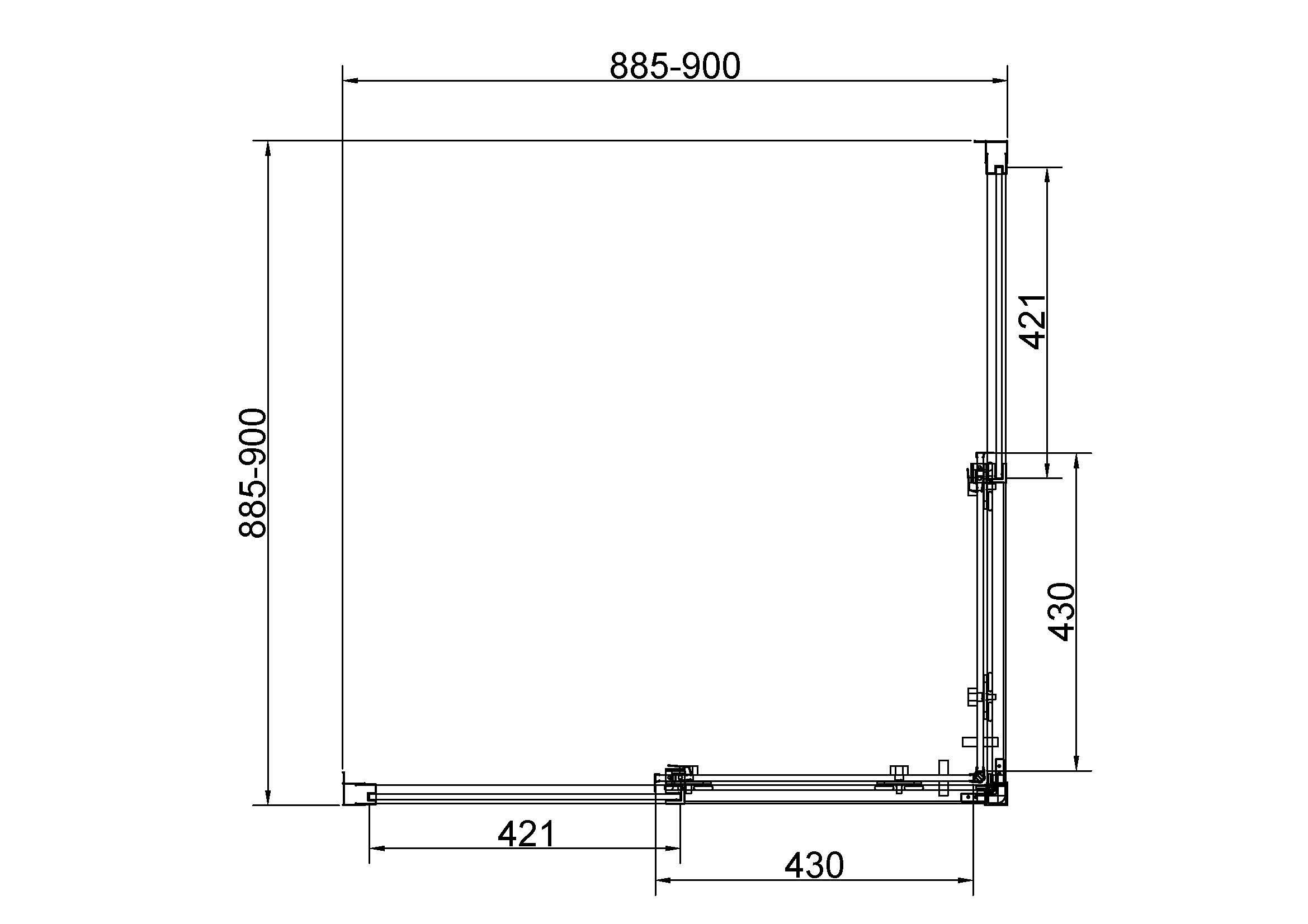 Душевой уголок Vincea Слим 8мм (Slim 8mm) VSS-4SL900CL 90x90 хром, стекло прозрачное