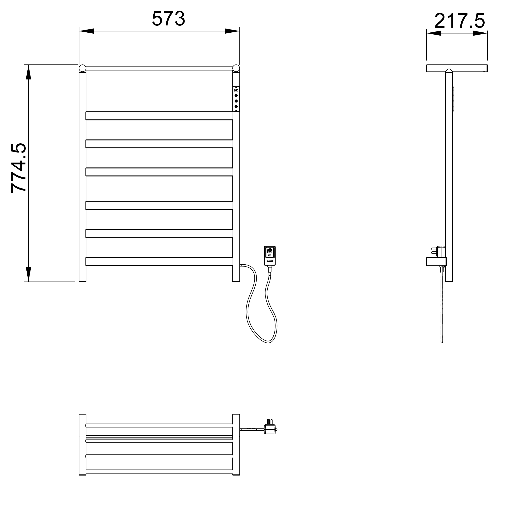 Полотенцесушитель электрический Wonzon&Woghand Essen WW-A403-MB черный матовый