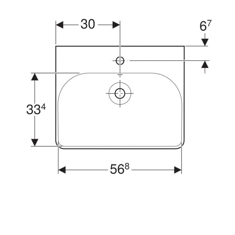 Тумба с раковиной Geberit Smyle Square 60 см, белый глянцевый