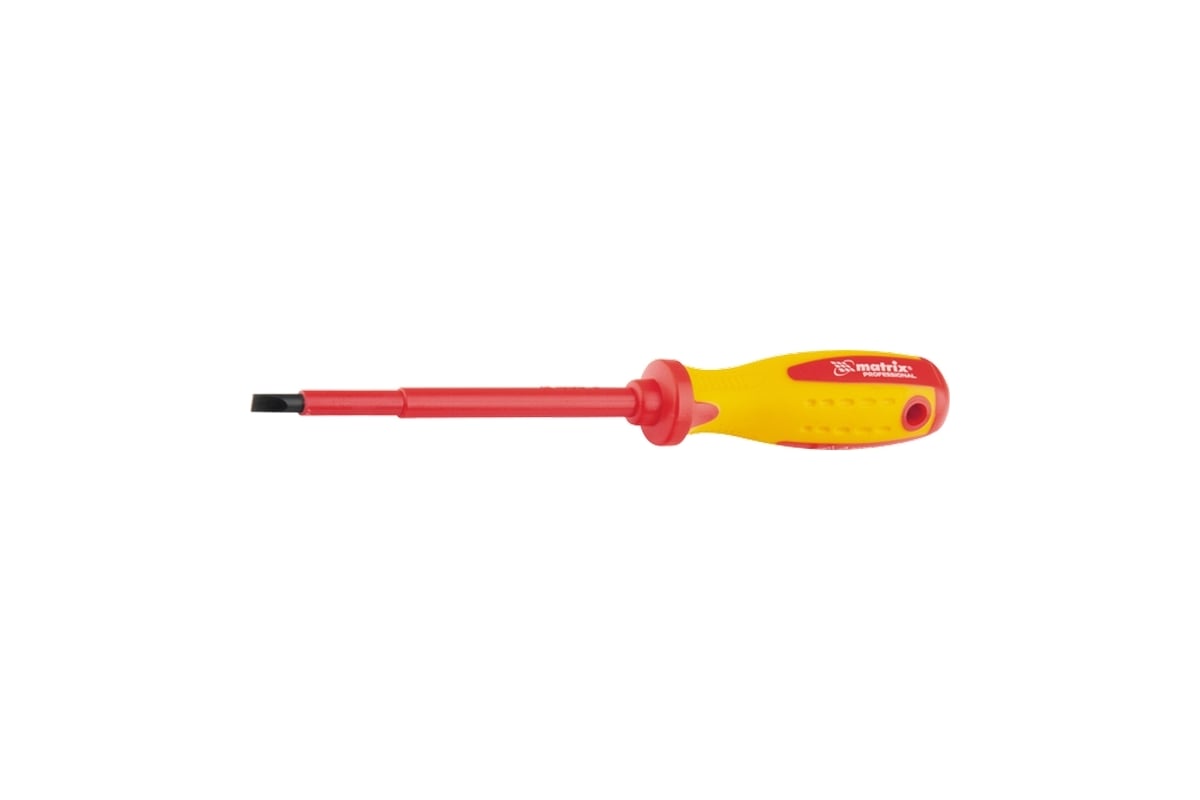 Отвертка Insulated SL4,0x100 мм Matrix CrMo, до 1000 В, двухкомп.рукоятка// PROFESSIONAL 12916