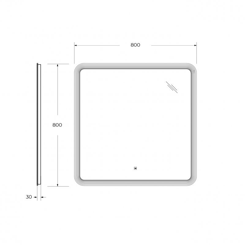 Зеркало Cezares Duet 80x80 см с подсветкой CZR-SPC-DUET-800-800-LED-TCH