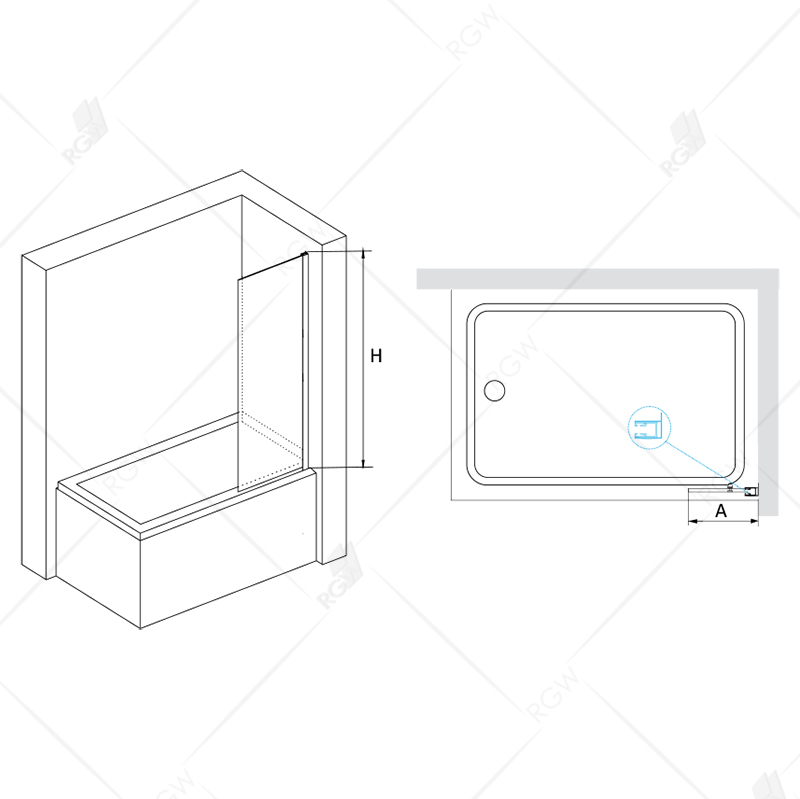 Шторка для ванны RGW Screens SC-056-8B 50x150 прозрачное, черный
