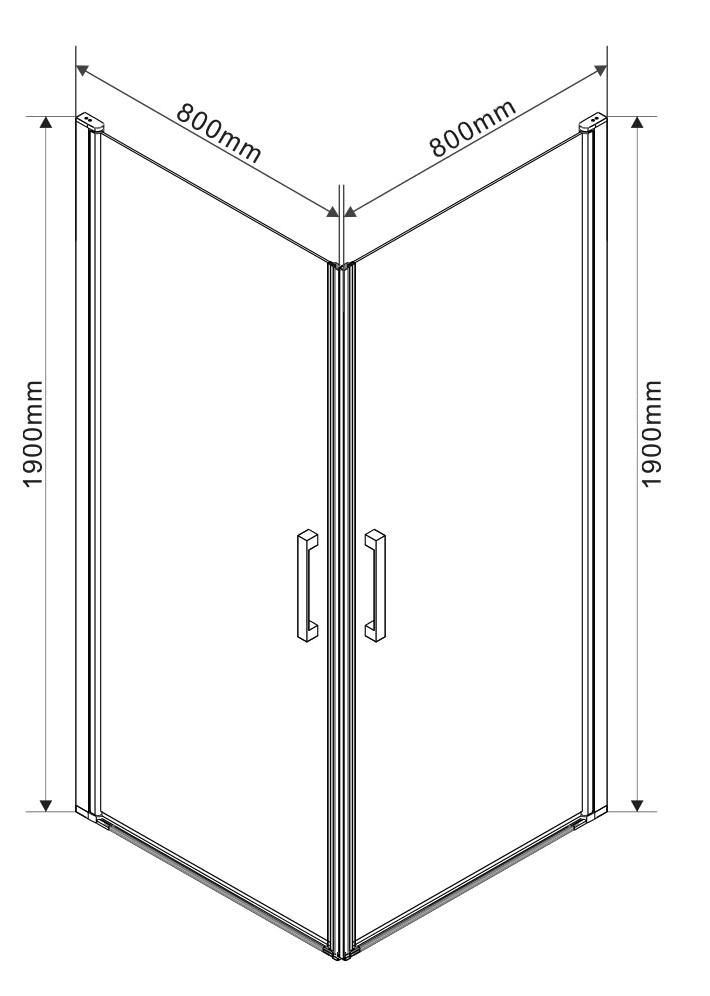 Душевой уголок Vincea Orta VSS-1O 80x80 хром, прозрачный