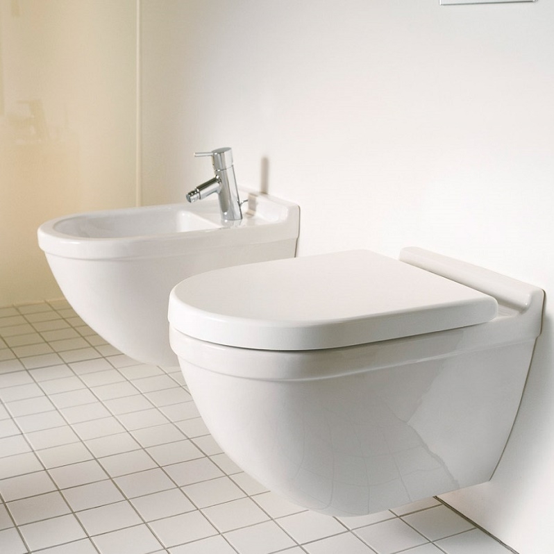 Подвесной унитаз Duravit Starck 3 скрытый крепеж (с крышкой SoftClose) 42250900A1