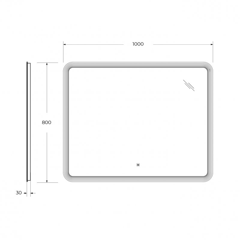 Зеркало Cezares Duet 100x80 см с подсветкой CZR-SPC-DUET-1000-800-LED-TCH