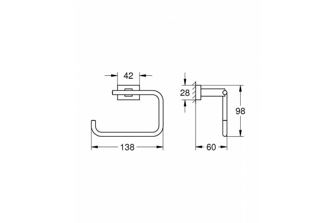 Держатель туалетной бумаги Grohe Essentials Cube 40507001