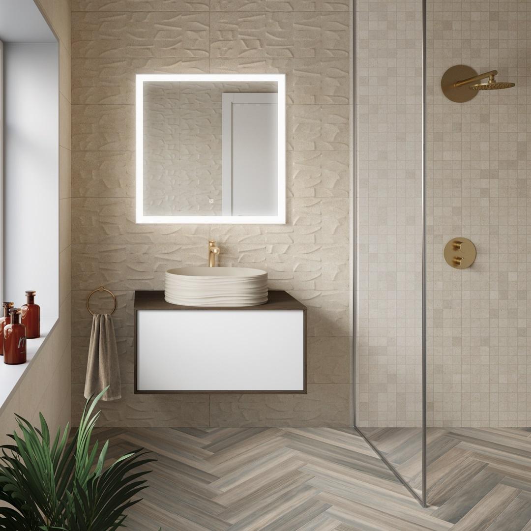 Мебель для ванной Kerama Marazzi Atollo 80 см со столешницей, белый матовый