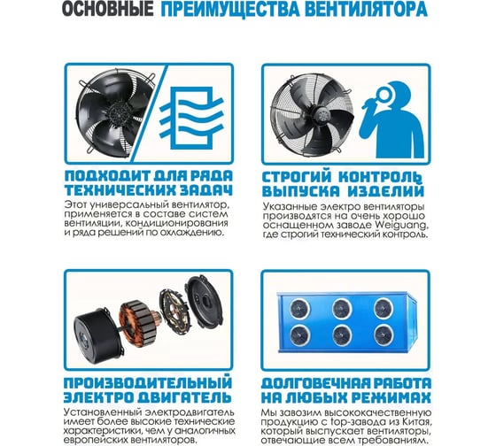 Вентилятор осевой АРКАИМ 630 мм, 380 Вольт, Поток: всасывание. YWF4D-630S-168/80-G