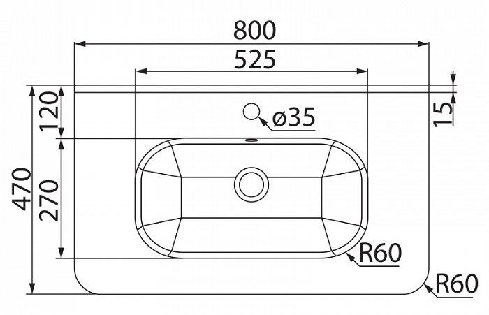 Раковина Iddis 0108000i28 80 см белый