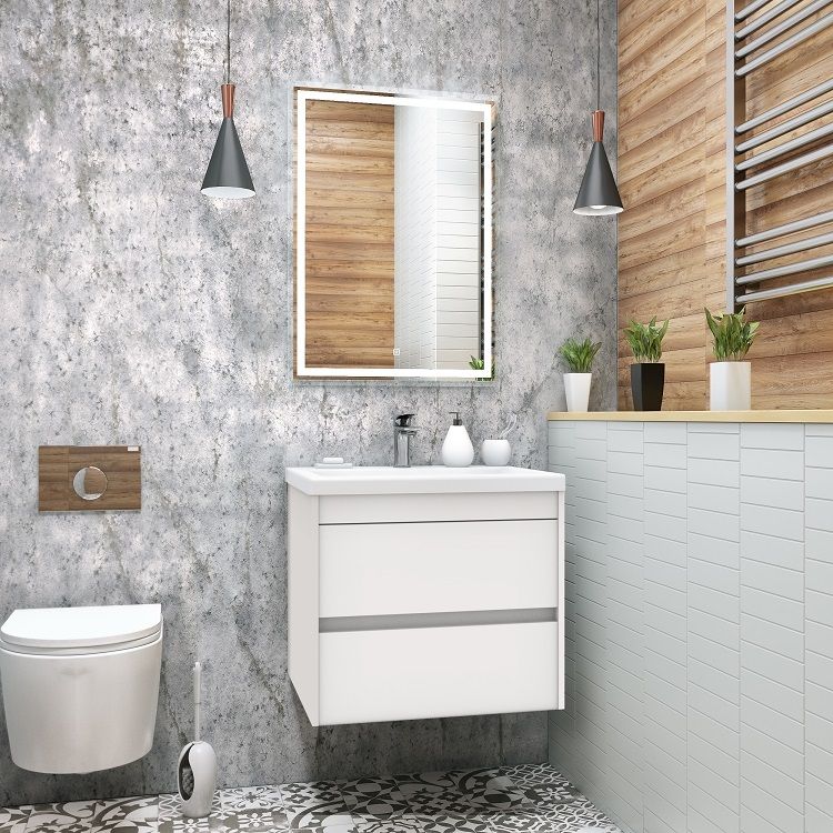 Мебель для ванной Art&Max Family 58 см подвесная, Bianco Lucido