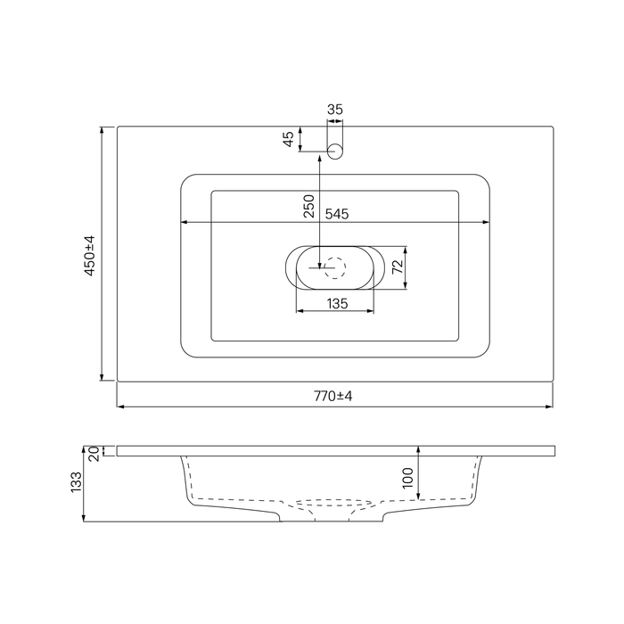 Тумба с раковиной Iddis Esper 80 см подвесная с ящиками ESP80W0i95K, белый