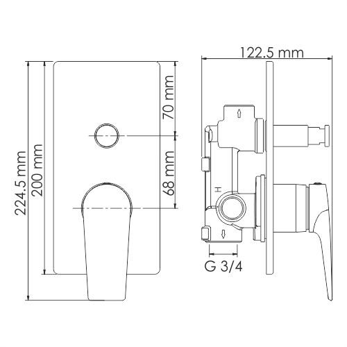 Смеситель для ванны WasserKRAFT Glan 6661 черный глянец