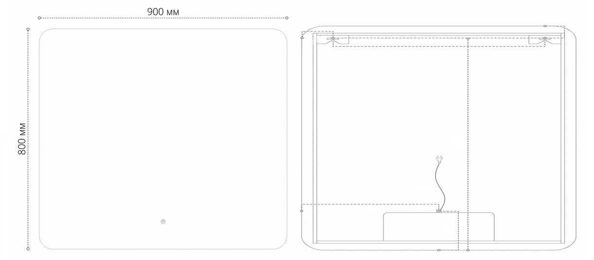 Зеркало Grossman Elegance-норма 90x80 см с подсветкой и подогревом