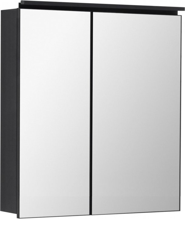 Зеркальный шкаф De Aqua Алюминиум 70 см, с подсветкой, черный
