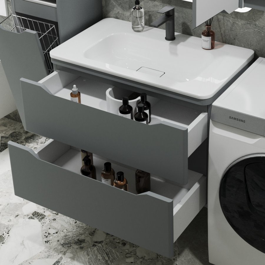 Тумба с раковиной Style Line Марелла Люкс Plus 80 см подвесная