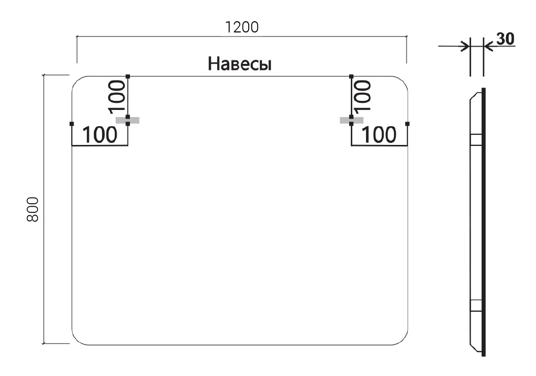 Зеркало Vincea VLM-3MA120-2 120x80 см, сенсорный выключатель и диммер, антипар