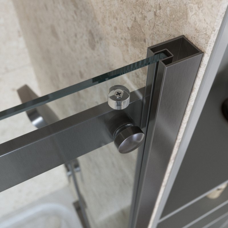 Душевая дверь BelBagno MARINO-2-BF-1-120-C-GM 120x195 прозрачная, оружейная сталь