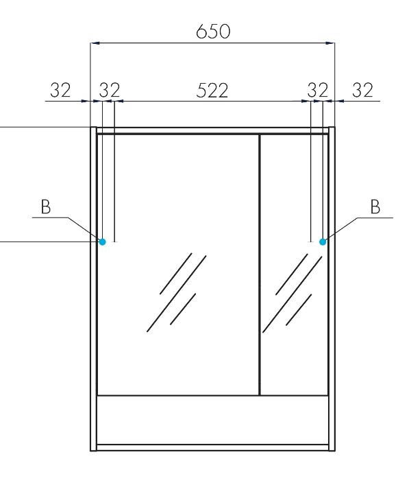 Зеркальный шкаф Акватон Рико 65 см ясень фабрик, 1A215202RIB90