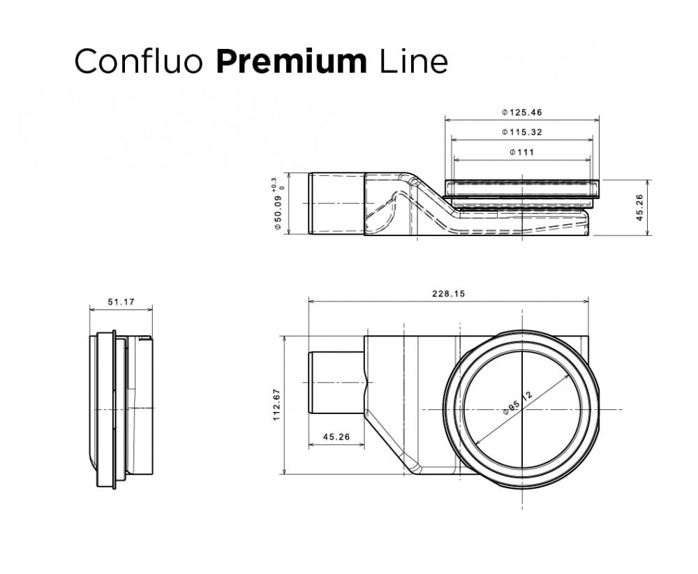 Душевой лоток Pestan Confluo Premium Line 650 матовый хром