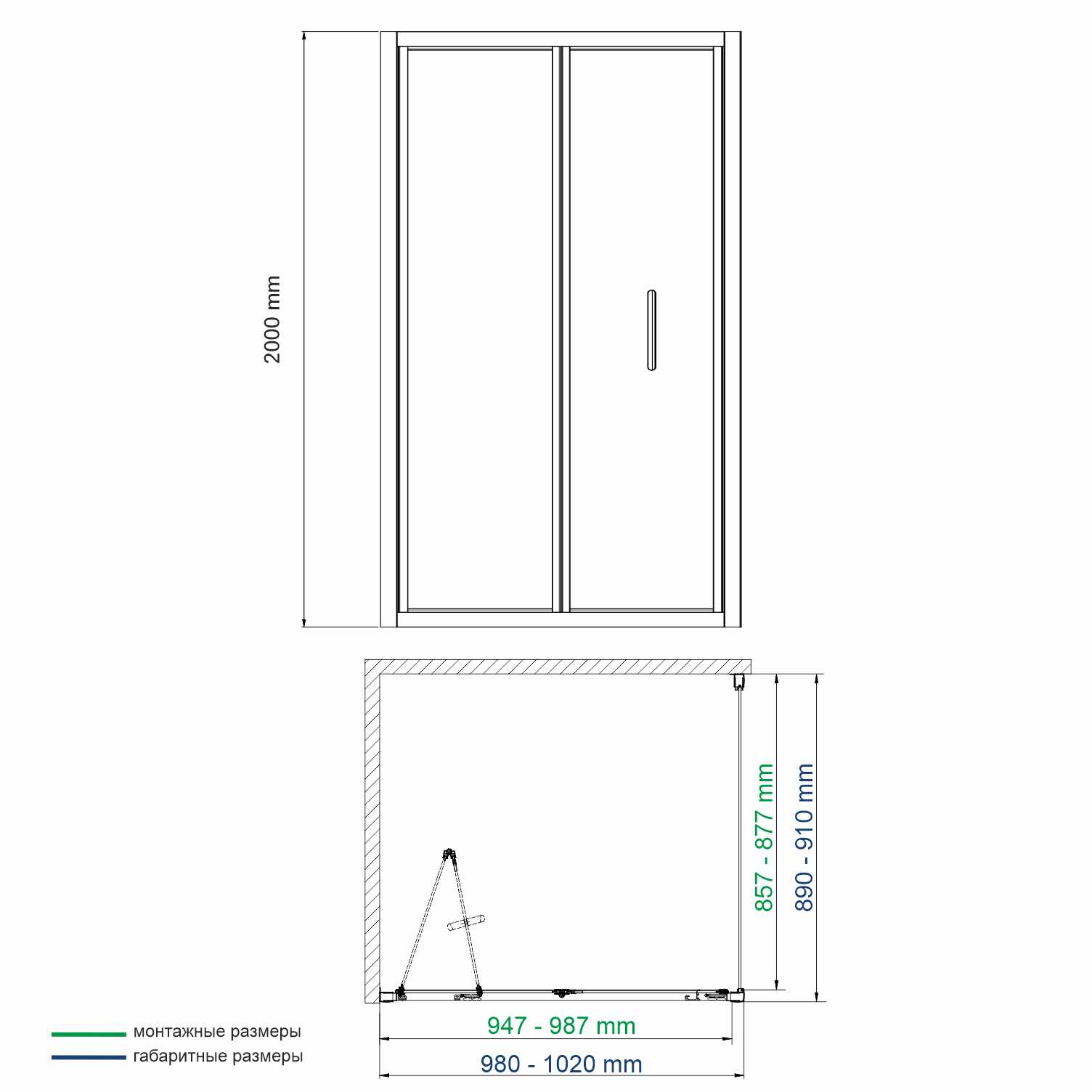 Душевой уголок WasserKRAFT Weser 78F22 100x90