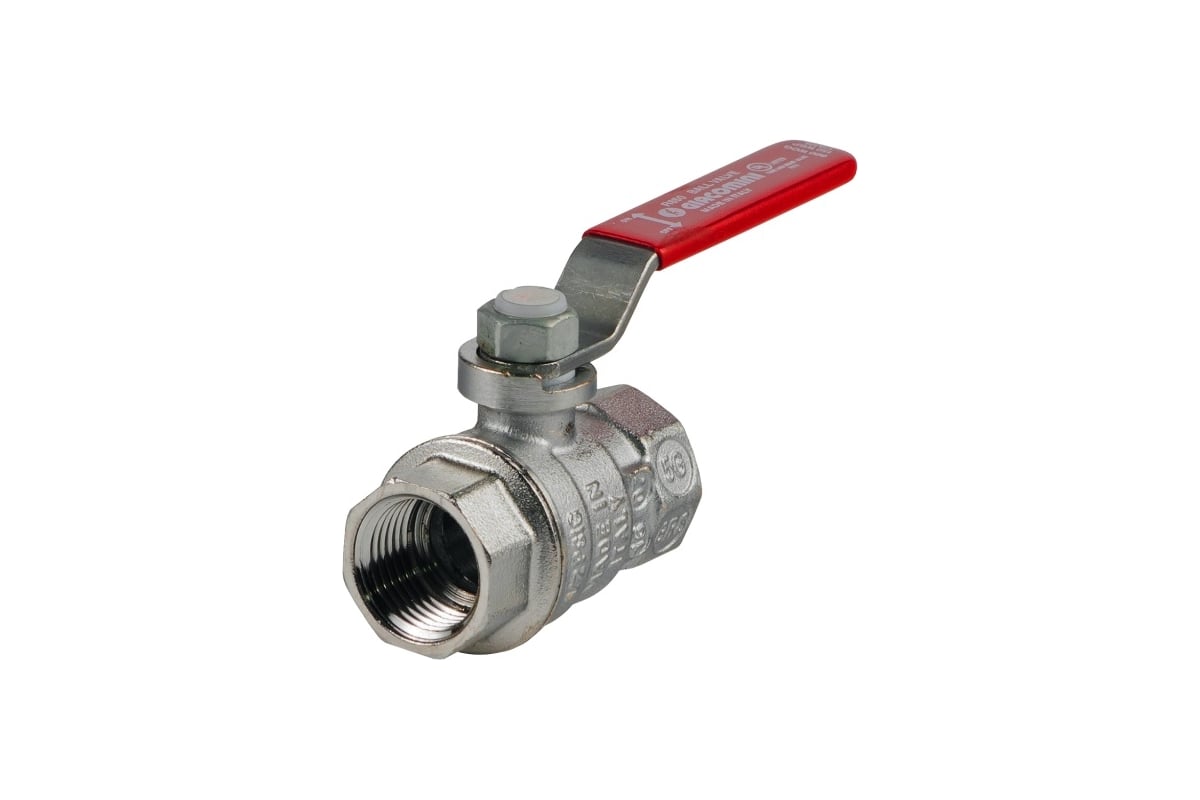 Шаровой кран Giacomini R850 1 1/2", внутренняя/внутренняя, ручка-рычаг красный, хромированный R850X027
