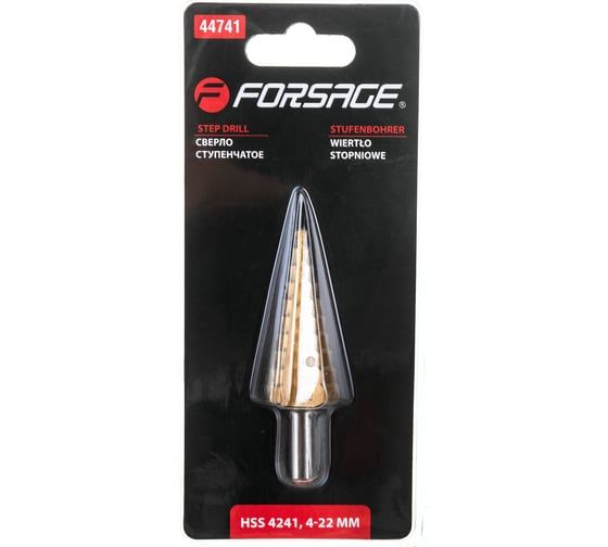 Сверло ступенчатое HSS 4241 4-22 мм Forsage F-44741(29854)