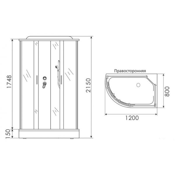 Душевая кабина Erlit Comfort ER3512TPR-C3 120x80 см