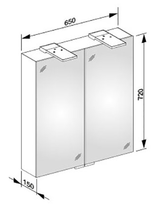 Зеркальный шкаф Keuco Royal 15 65 см 14402171301