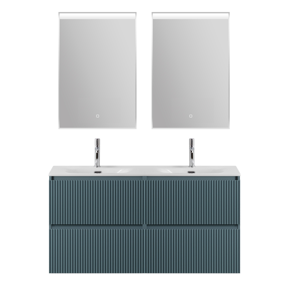 Тумба с раковиной BelBagno Uno 120 см, 4 ящика, Голубой матовый