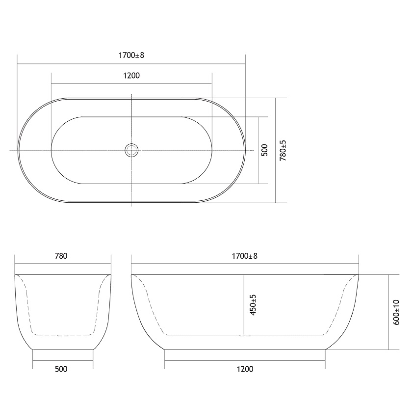 Акриловая ванна Aquatek Афина AQ-44778 170х78 см