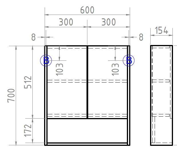 Мебель для ванной Vigo Geometry 60 см (под раковину Фостер) бетон