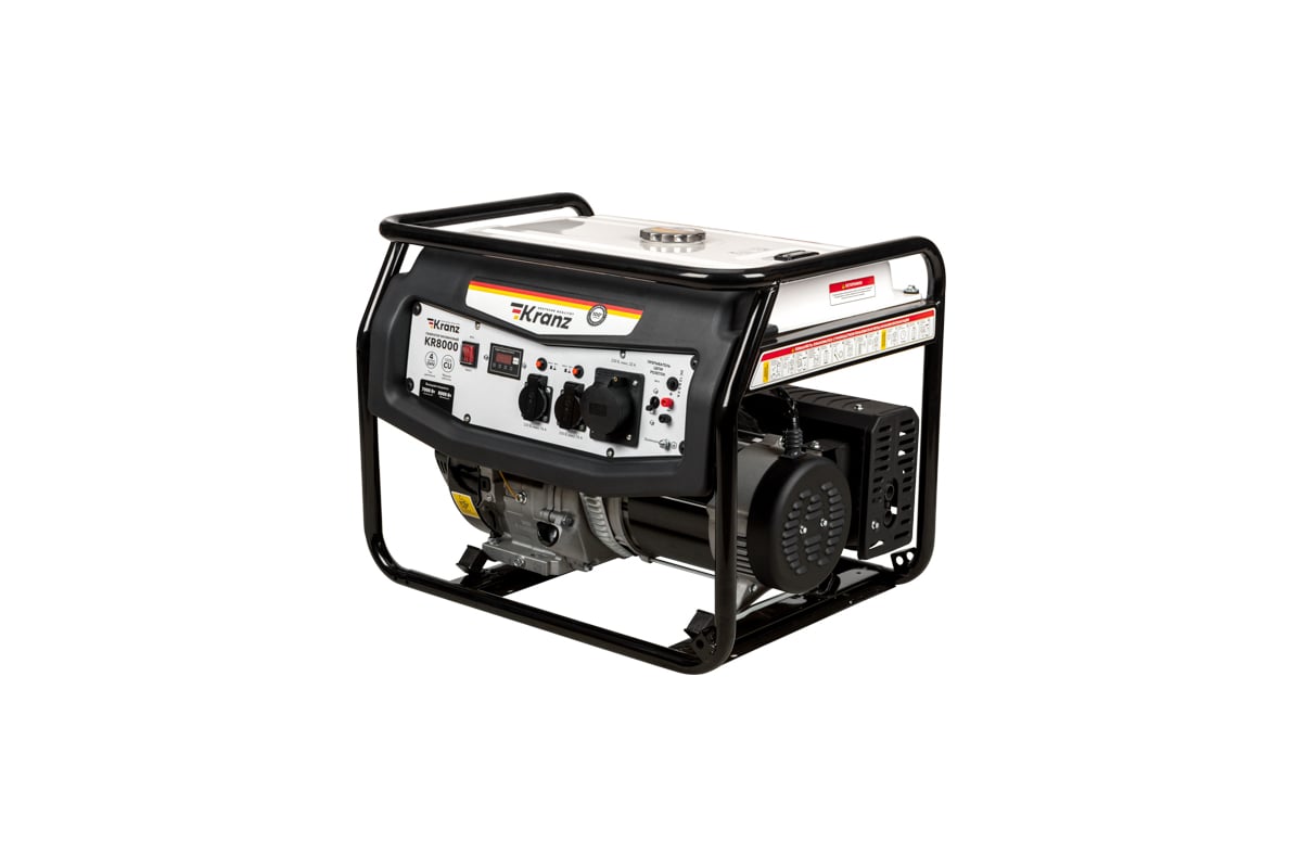 Бензиновый генератор Kranz KR8000 8 кВт, 230 В, 25 л, ручной старт KR-16-1137