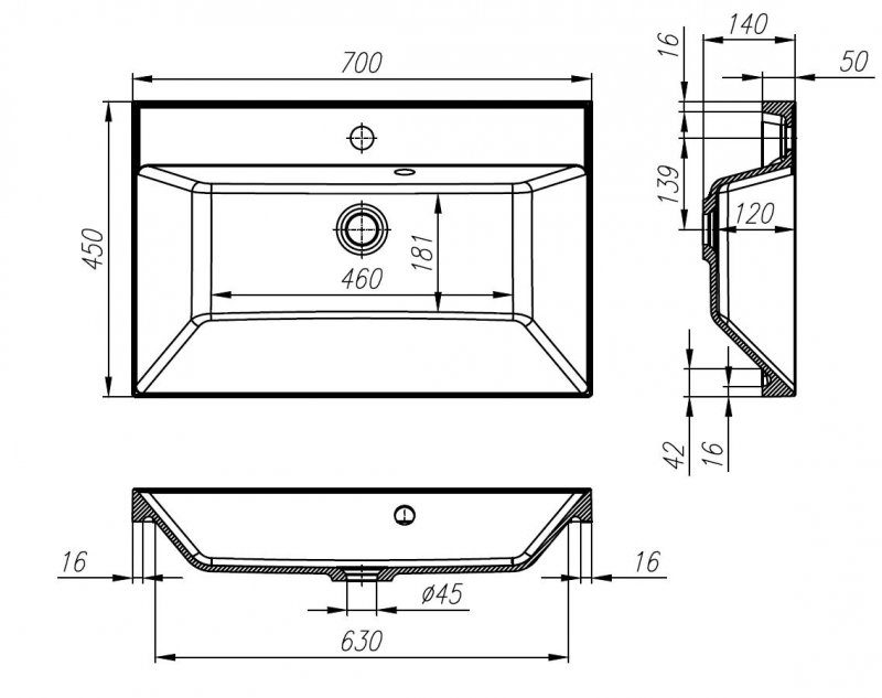 Тумба с раковиной BelBagno Vittoria 70 см Grigio Opaco