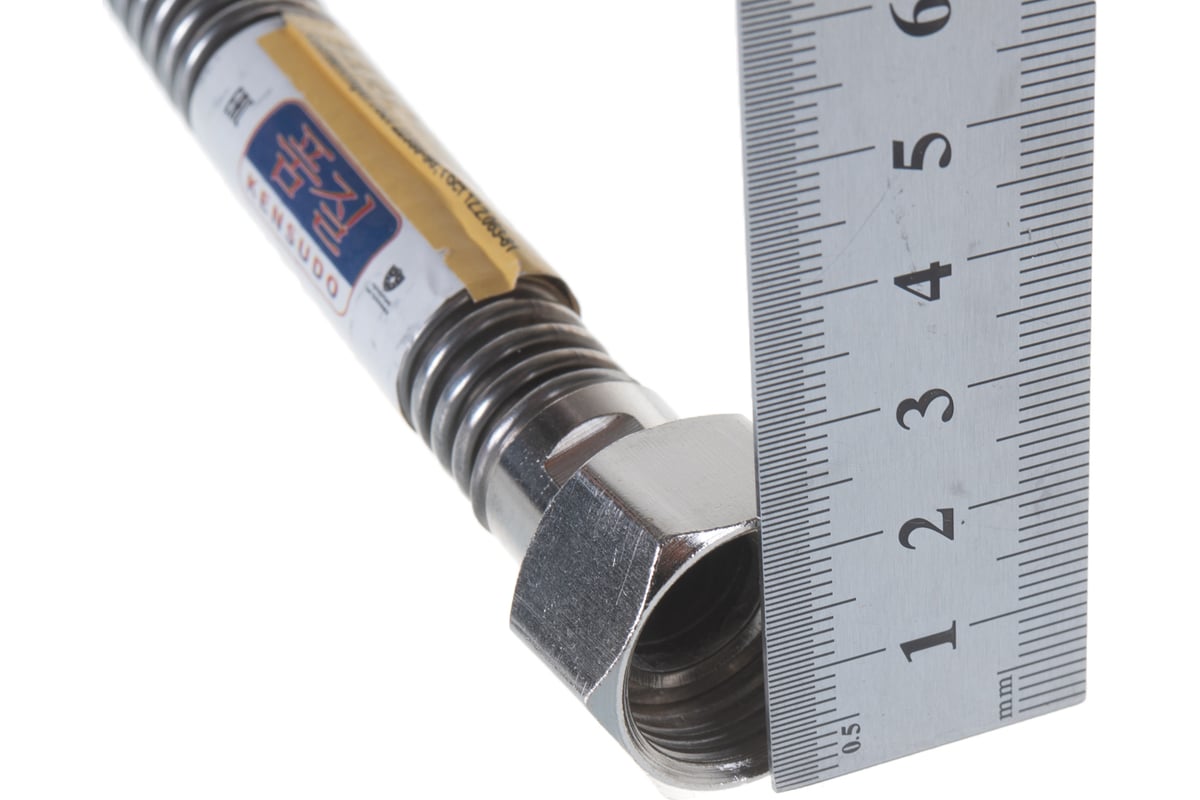 Сильфонная подводка для газа Kensudo 1/2", 500 см, внутренняя/внутренняя 26737