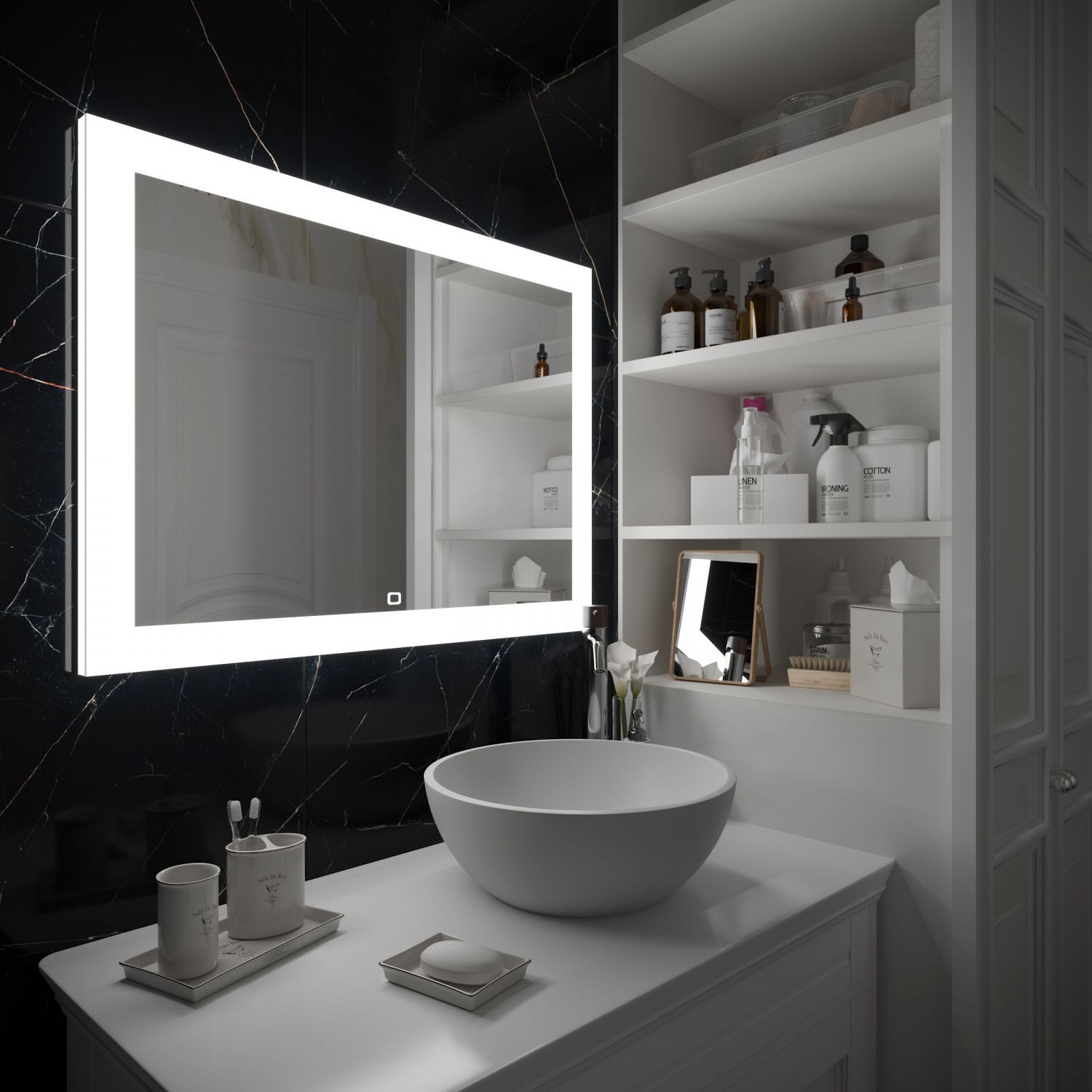 Зеркало Art&Max Soli 100x70 см, с функцией антипар