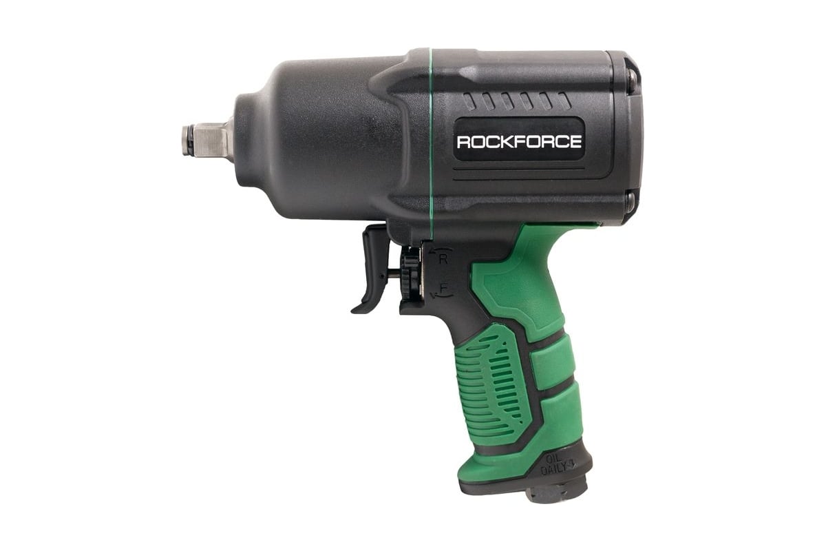 Ударный пневмогайковерт Rockforce Twin Hammer с реверсом и регулировкой усилия в облегченном корпусе 1/2" 1450Hм, 7000 об/мин,6.3bar,198 л/мин, вес 2кг RF-82549(48137)