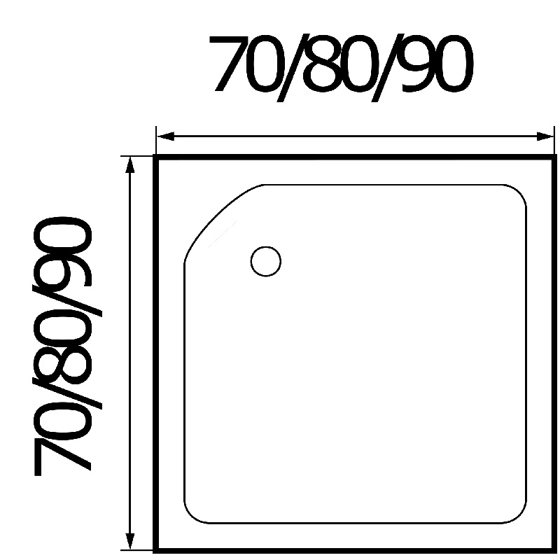 Поддон для душа Wemor 90/24 S 90x90