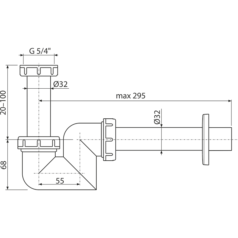 Сифон для раковины/биде Alcaplast A45F выпуск 32