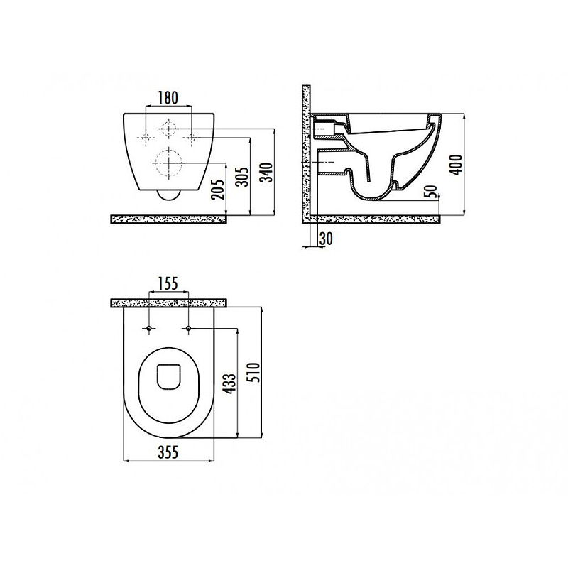 Подвесной унитаз Creavit Free FE320-00SM00E-0000 ободковый с функцией биде, черный матовый