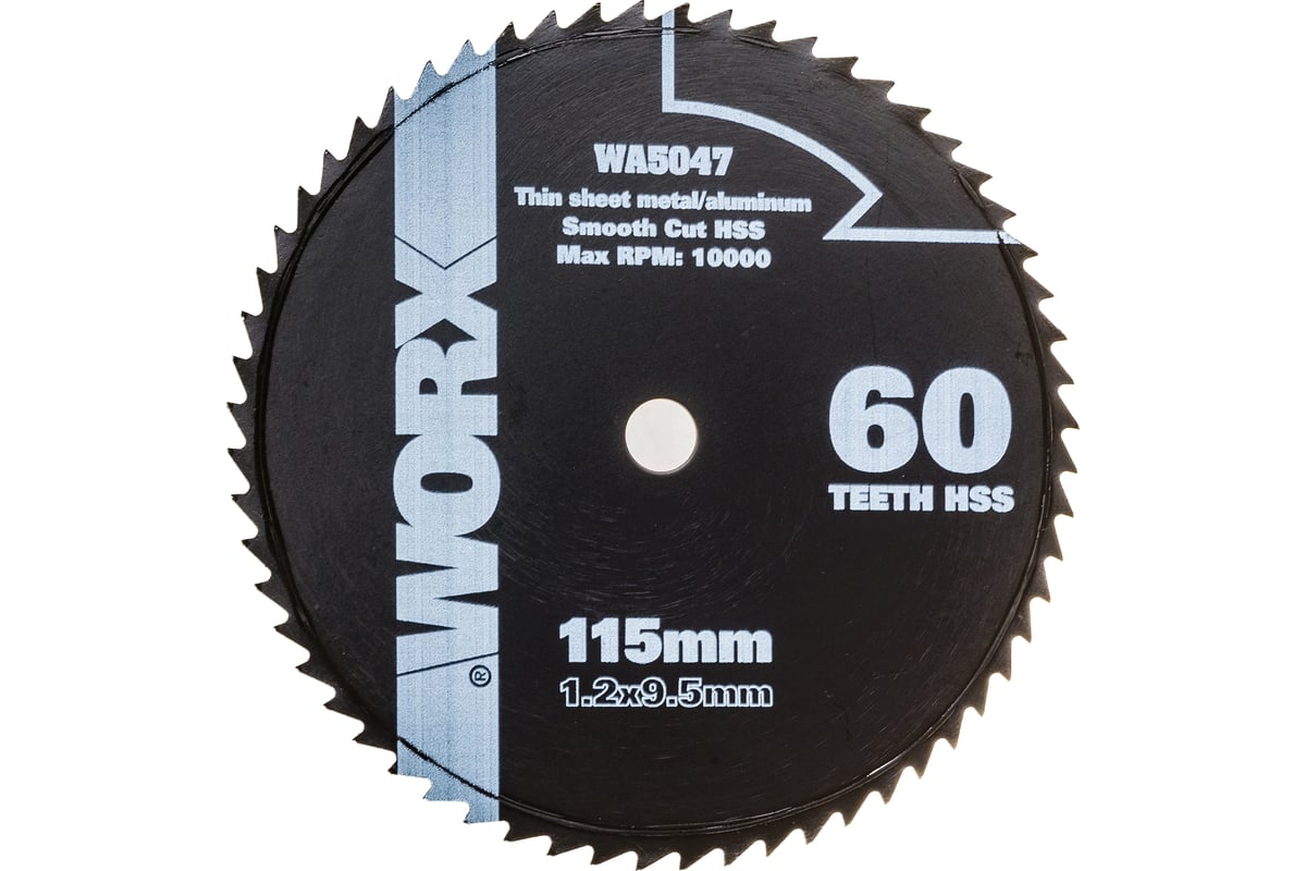 Пильный диск по алюминию (60T; 115х1.2х9.5 мм) Worx WA5047