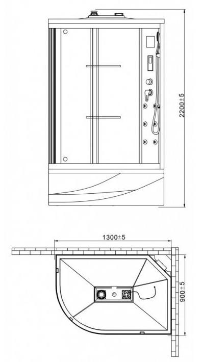 Душевая кабина Orans Basic+ SR-86155 130x90 R