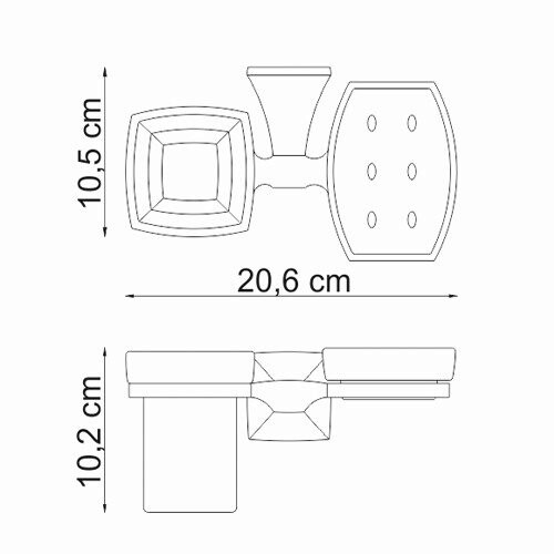 Держатель для стакана WasserKRAFT Wern K-2526 с мыльницей