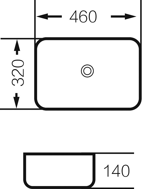 Раковина Grossman GR-4041BW 46 см белый/черный