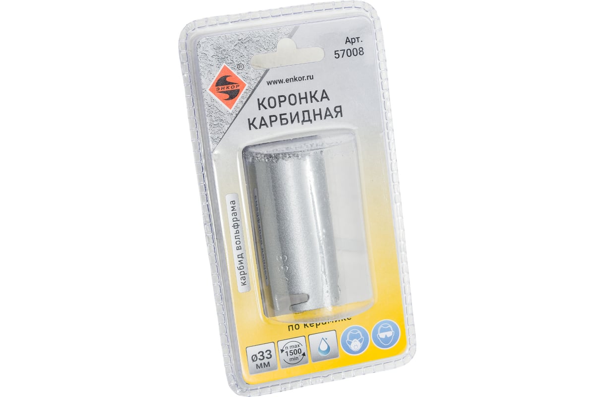 Коронка карбидная по керамике (33 мм) Энкор 57008