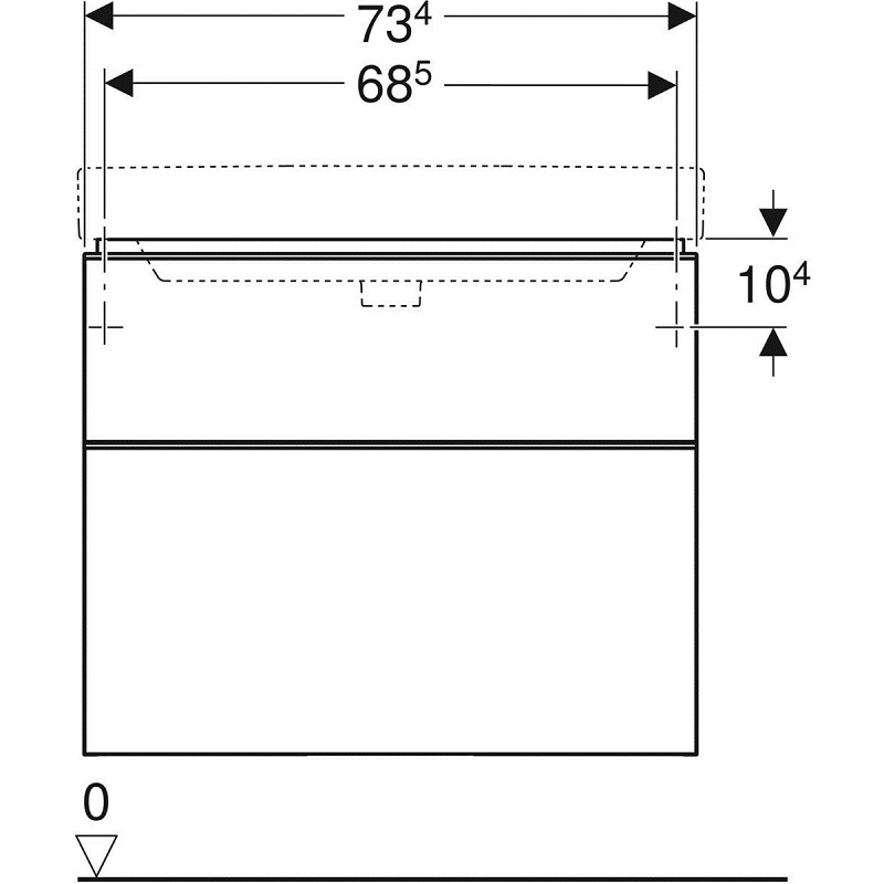 Тумба с раковиной Geberit Smyle Square 75 см песчаный глянец